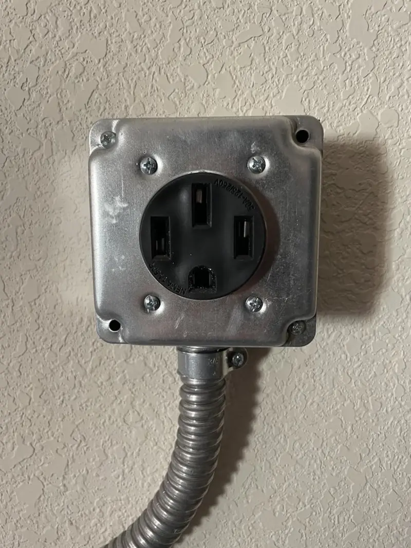 NEMA 14-50 outlet installed for Electrical Panel Upgrade in Benner